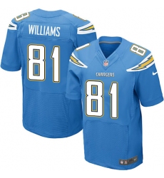 Men's Nike Los Angeles Chargers #81 Mike Williams Elite Electric Blue Alternate NFL Jersey
