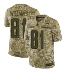 Men's Nike Los Angeles Chargers #81 Mike Williams Limited Camo 2018 Salute to Service NFL Jersey