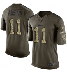 Men's Nike Los Angeles Rams #11 Tavon Austin Elite Green Salute to Service NFL Jersey