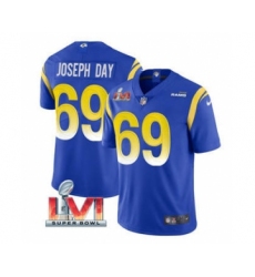 Men's Los Angeles Rams #69 Sebastian Joseph-Day Royal 2022 Super Bowl LVI Vapor Limited Stitched Jersey