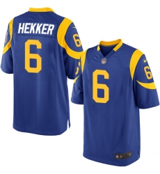 Men's Nike Los Angeles Rams #6 Johnny Hekker Game Royal Blue Alternate NFL Jersey