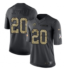 Men's Nike Los Angeles Rams #20 Lamarcus Joyner Limited Black 2016 Salute to Service NFL Jersey