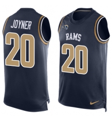 Men's Nike Los Angeles Rams #20 Lamarcus Joyner Limited Navy Blue Player Name & Number Tank Top NFL Jersey
