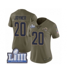 Women's Nike Los Angeles Rams #20 Lamarcus Joyner Limited Olive 2017 Salute to Service Super Bowl LIII Bound NFL Jersey