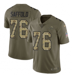 Men's Nike Los Angeles Rams #76 Rodger Saffold Limited Olive/Camo 2017 Salute to Service NFL Jersey