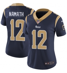 Women's Nike Los Angeles Rams #12 Joe Namath Navy Blue Team Color Vapor Untouchable Limited Player NFL Jersey