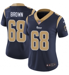Women's Nike Los Angeles Rams #68 Jamon Brown Elite Navy Blue Team Color NFL Jersey