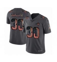 Men's Los Angeles Rams #30 Todd Gurley Limited Black USA Flag 2019 Salute To Service Football Jersey