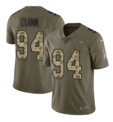 Youth Nike Los Angeles Rams #94 Robert Quinn Limited Olive/Camo 2017 Salute to Service NFL Jersey