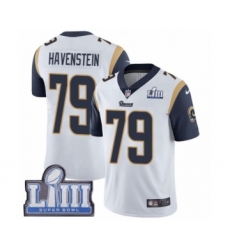 Men's Nike Los Angeles Rams #79 Rob Havenstein White Vapor Untouchable Limited Player Super Bowl LIII Bound NFL Jersey