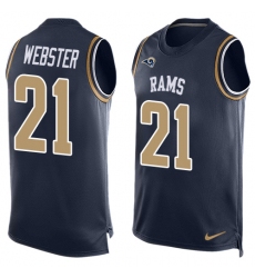 Men's Nike Los Angeles Rams #21 Kayvon Webster Limited Navy Blue Player Name & Number Tank Top NFL Jersey