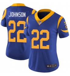 Women's Nike Los Angeles Rams #22 Trumaine Johnson Royal Blue Alternate Vapor Untouchable Limited Player NFL Jersey
