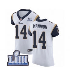 Men's Nike Los Angeles Rams #14 Sean Mannion White Vapor Untouchable Elite Player Super Bowl LIII Bound NFL Jersey