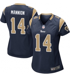 Women's Nike Los Angeles Rams #14 Sean Mannion Game Navy Blue Team Color NFL Jersey