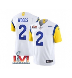 Men's Los Angeles Rams #2 Robert Woods White 2022 Super Bowl LVI Vapor Limited Stitched Jersey