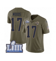 Men's Nike Los Angeles Rams #17 Robert Woods Limited Olive 2017 Salute to Service Super Bowl LIII Bound NFL Jersey