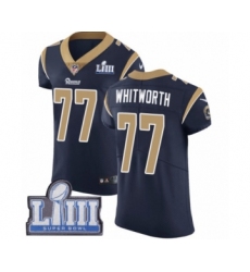 Men's Nike Los Angeles Rams #77 Andrew Whitworth Navy Blue Team Color Vapor Untouchable Elite Player Super Bowl LIII Bound NFL Jersey