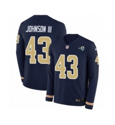 Men's Nike Los Angeles Rams #43 John Johnson Limited Navy Blue Therma Long Sleeve NFL Jersey
