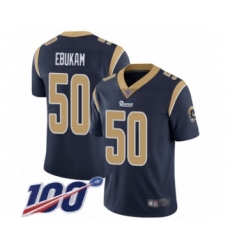 Men's Los Angeles Rams #50 Samson Ebukam Navy Blue Team Color Vapor Untouchable Limited Player 100th Season Football Jersey