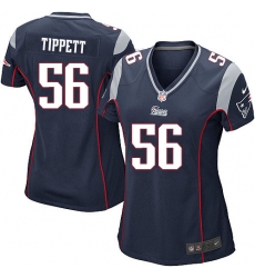Women's Nike New England Patriots #56 Andre Tippett Game Navy Blue Team Color NFL Jersey