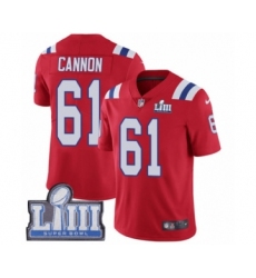 Youth Nike New England Patriots #61 Marcus Cannon Red Alternate Vapor Untouchable Limited Player Super Bowl LIII Bound NFL Jersey