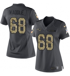 Women's Nike New England Patriots #68 LaAdrian Waddle Limited Black 2016 Salute to Service NFL Jersey