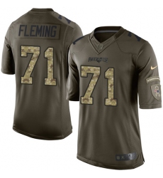 Youth Nike New England Patriots #71 Cameron Fleming Elite Green Salute to Service NFL Jersey
