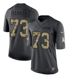 Men's Nike New England Patriots #73 John Hannah Limited Black 2016 Salute to Service NFL Jersey