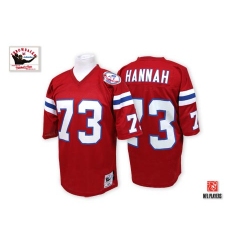 Mitchell and Ness New England Patriots #73 John Hannah Red Authentic NFL Jersey
