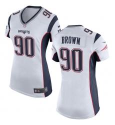 Women's Nike New England Patriots #90 Malcom Brown Game White NFL Jersey