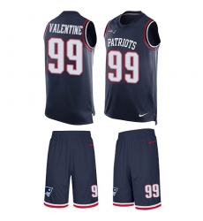 Men's Nike New England Patriots #99 Vincent Valentine Limited Navy Blue Tank Top Suit NFL Jersey