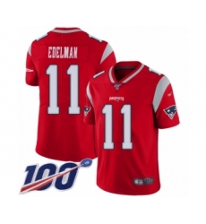 Men's New England Patriots #11 Julian Edelman Limited Red Inverted Legend 100th Season Football Jersey Men's New England Patriots #11 Julian Edelman Limited Red Inverted Legend 100th Season Football Jersey