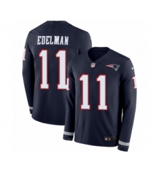 Men's Nike New England Patriots #11 Julian Edelman Limited Navy Blue Therma Long Sleeve NFL Jersey Men's Nike New England Patriots #11 Julian Edelman Limited Navy Blue Therma Long Sleeve NFL Jersey