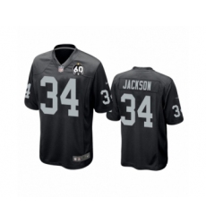 Men's Oakland Raiders #34 Bo Jackson Game Black 60th Anniversary Team Color Football Jersey
