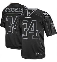 Youth Nike Oakland Raiders #34 Bo Jackson Elite Lights Out Black NFL Jersey