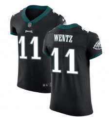 Men's Nike Philadelphia Eagles #11 Carson Wentz Black Alternate Vapor Untouchable Elite Player NFL Jersey