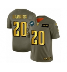 Men's Philadelphia Eagles #20 Brian Dawkins Limited Olive Gold 2019 Salute to Service Football Jersey
