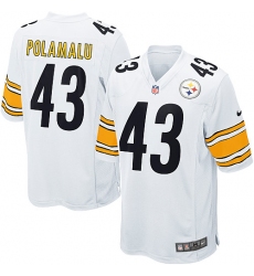 Men's Nike Pittsburgh Steelers #43 Troy Polamalu Game White NFL Jersey