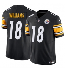 Men's Pittsburgh Steelers #18 Mike Williams Black 2024 F.U.S.E. Vapor Untouchable Limited Stitched Jersey Men's Pittsburgh Steelers #18 Mike Williams Black 2024 F.U.S.E. Vapor Untouchable Limited Stitched Jersey