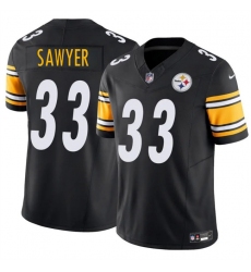 Men's Pittsburgh Steelers #33 Jack Sawyer Black 2025 Draft F.U.S.E. Vapor Limited Football Stitched Jersey