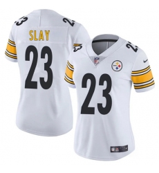 Women's Pittsburgh Steelers #23 Darius Slay White 2025 Vapor Untouchable Limited Football Stitched Jersey(Run Small) Women's Pittsburgh Steelers #23 Darius Slay White 2025 Vapor Untouchable Limited Football Stitched Jersey(Run Small)