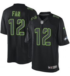 Men's Nike Seattle Seahawks 12th Fan Limited Black Impact NFL Jersey