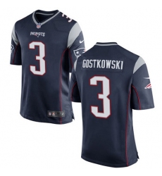 Men's Nike New England Patriots #3 Stephen Gostkowski Game Navy Blue Team Color NFL Jersey