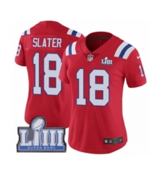 Women's Nike New England Patriots #18 Matthew Slater Red Alternate Vapor Untouchable Limited Player Super Bowl LIII Bound NFL Jersey