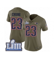 Women's Nike New England Patriots #23 Patrick Chung Limited Olive 2017 Salute to Service Super Bowl LIII Bound NFL Jersey