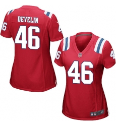 Women's Nike New England Patriots #46 James Develin Game Red Alternate NFL Jersey