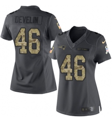 Women's Nike New England Patriots #46 James Develin Limited Black 2016 Salute to Service NFL Jersey