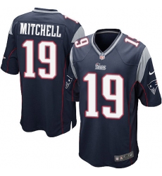 Men's Nike New England Patriots #19 Malcolm Mitchell Game Navy Blue Team Color NFL Jersey