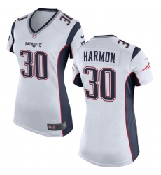 Women's Nike New England Patriots #30 Duron Harmon Game White NFL Jersey