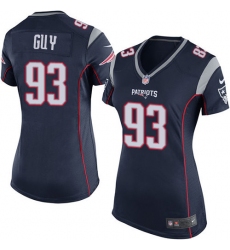 Women's Nike New England Patriots #93 Lawrence Guy Game Navy Blue Team Color NFL Jersey